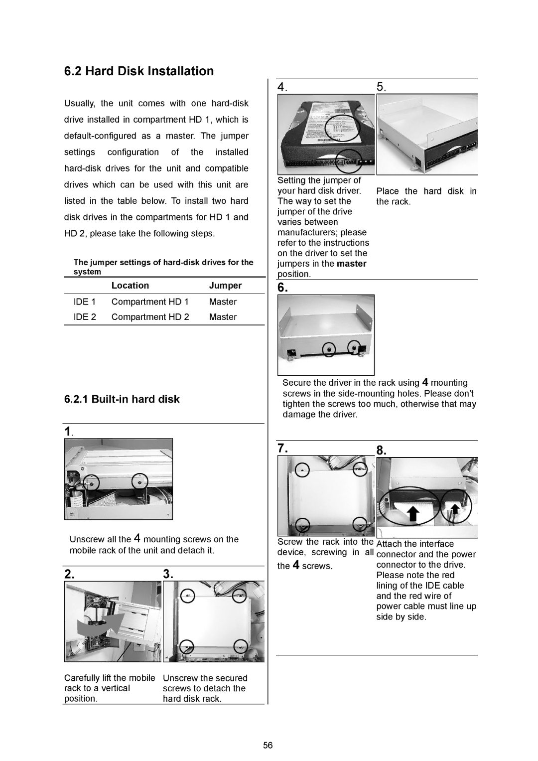 Approach Tech DVR-3024M, DVR-3024MD manual Hard Disk Installation, Built-in hard disk 