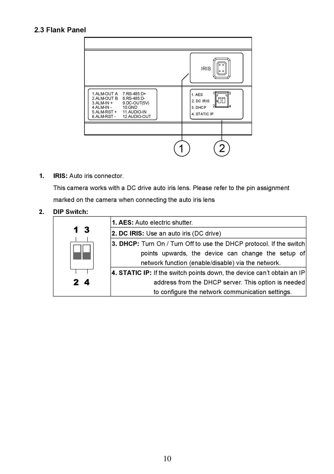 Approach Tech LC-7314 manual Flank Panel, DIP Switch 