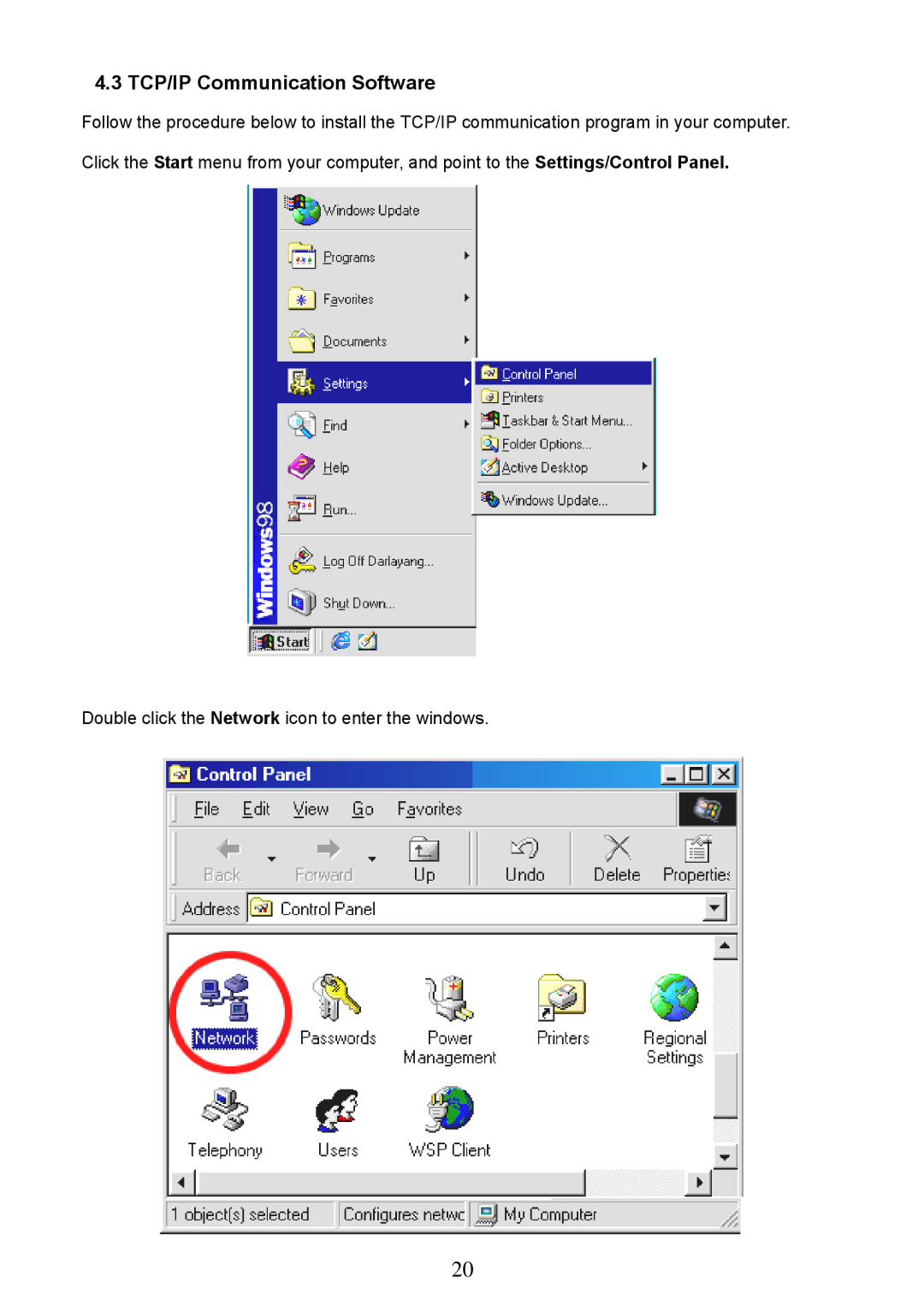 Approach Tech LC-7314 manual TCP/IP Communication Software 