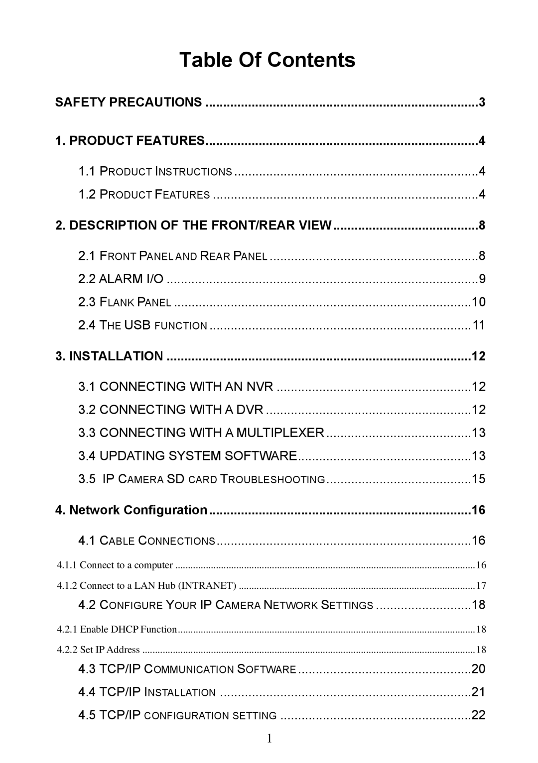 Approach Tech LC-7314 manual Table Of Contents 