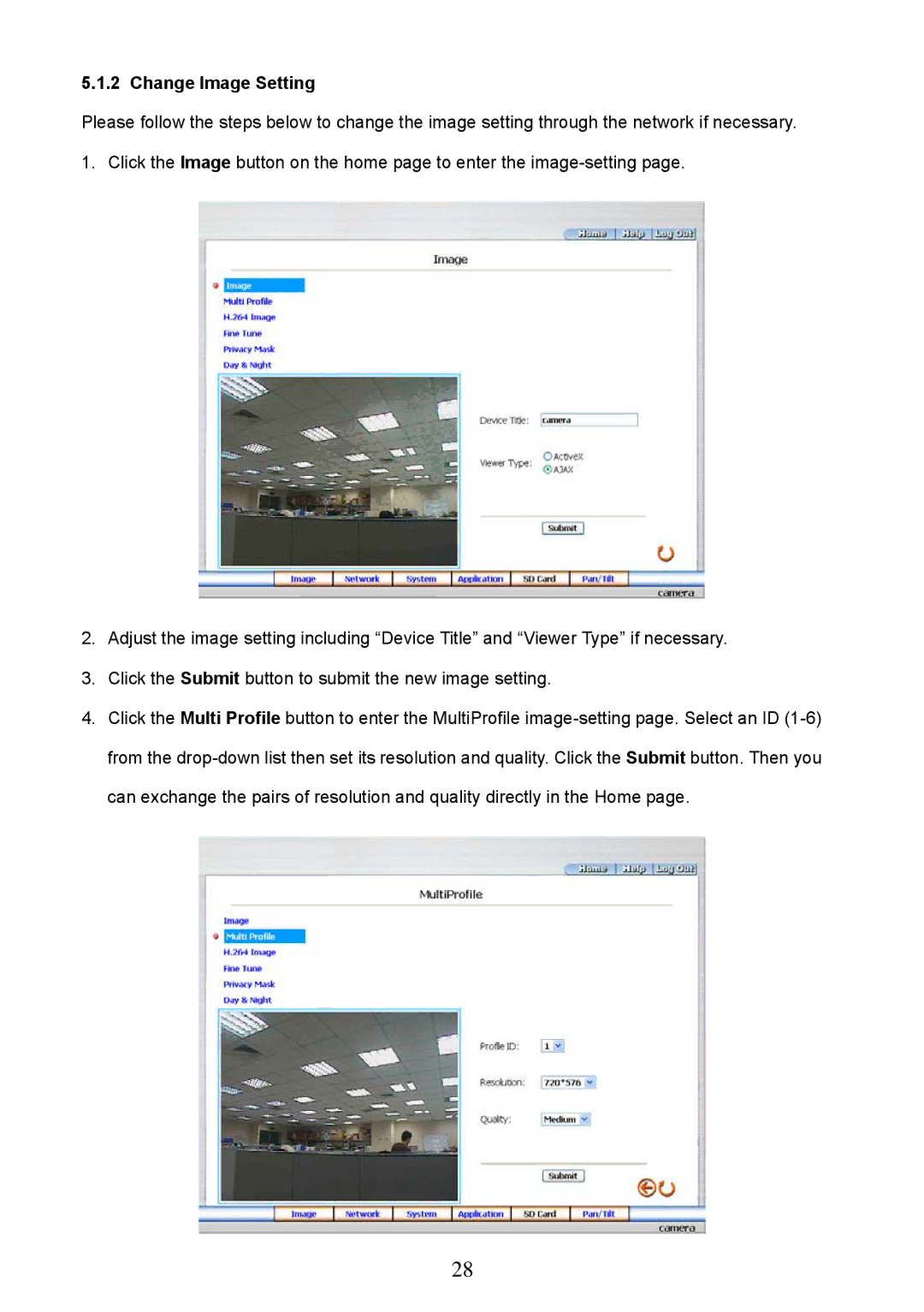 Approach Tech LC-7314 manual Change Image Setting 