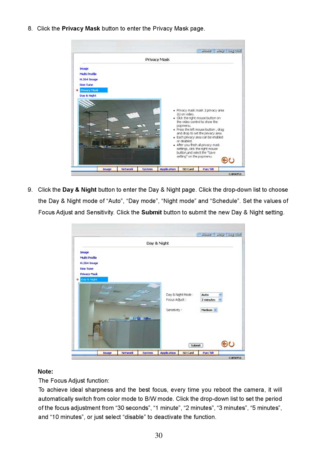 Approach Tech LC-7314 manual Click the Privacy Mask button to enter the Privacy Mask 