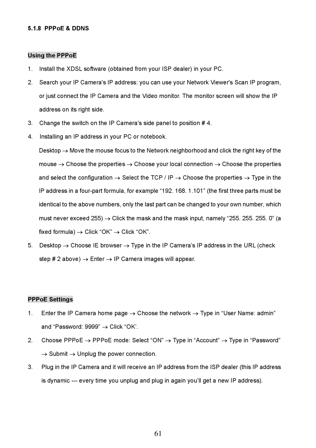 Approach Tech LC-7314 manual PPPoE & Ddns Using the PPPoE, PPPoE Settings 