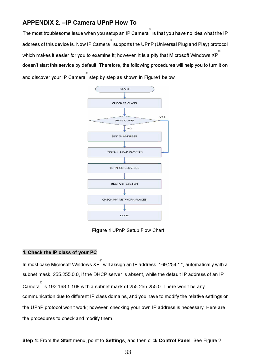 Approach Tech LC-7314 manual Appendix 2. -IP Camera UPnP How To, Check the IP class of your PC 