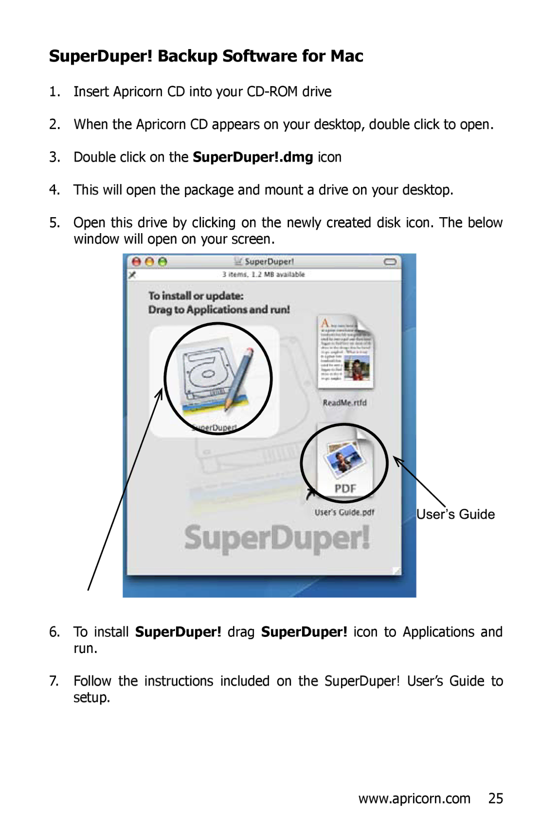 Apricorn EZ Bus DTS manual SuperDuper! Backup Software for Mac 