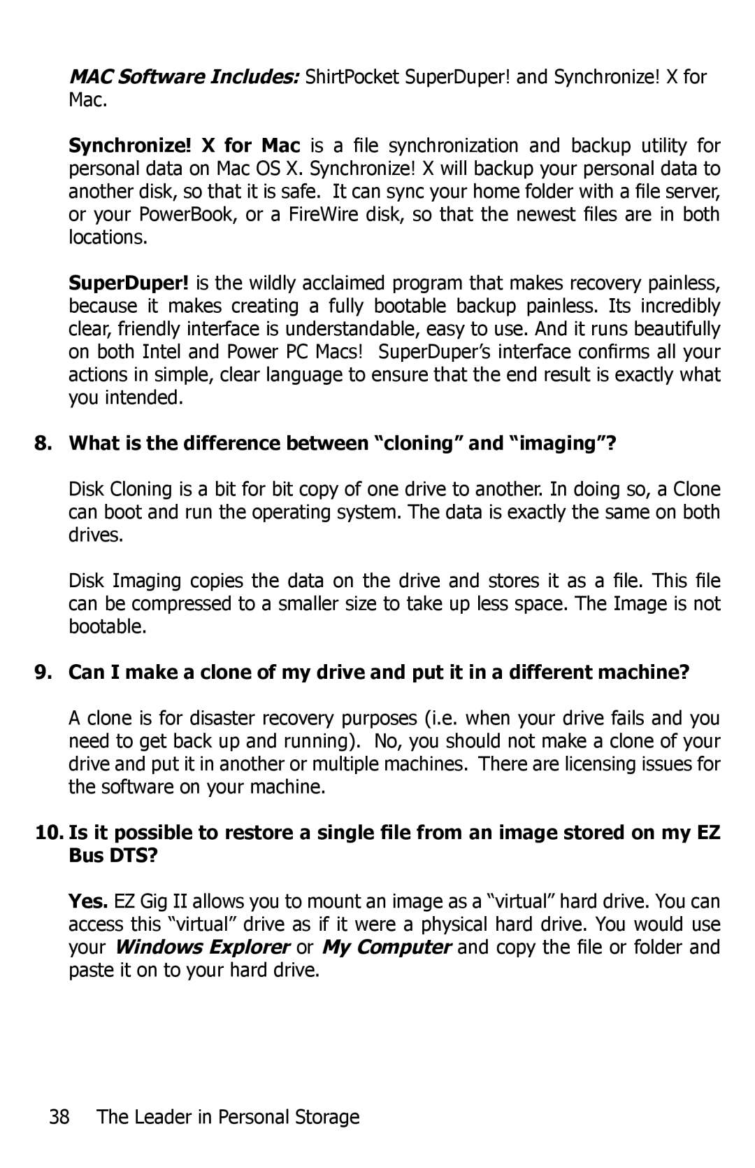 Apricorn EZ Bus DTS manual What is the difference between cloning and imaging? 