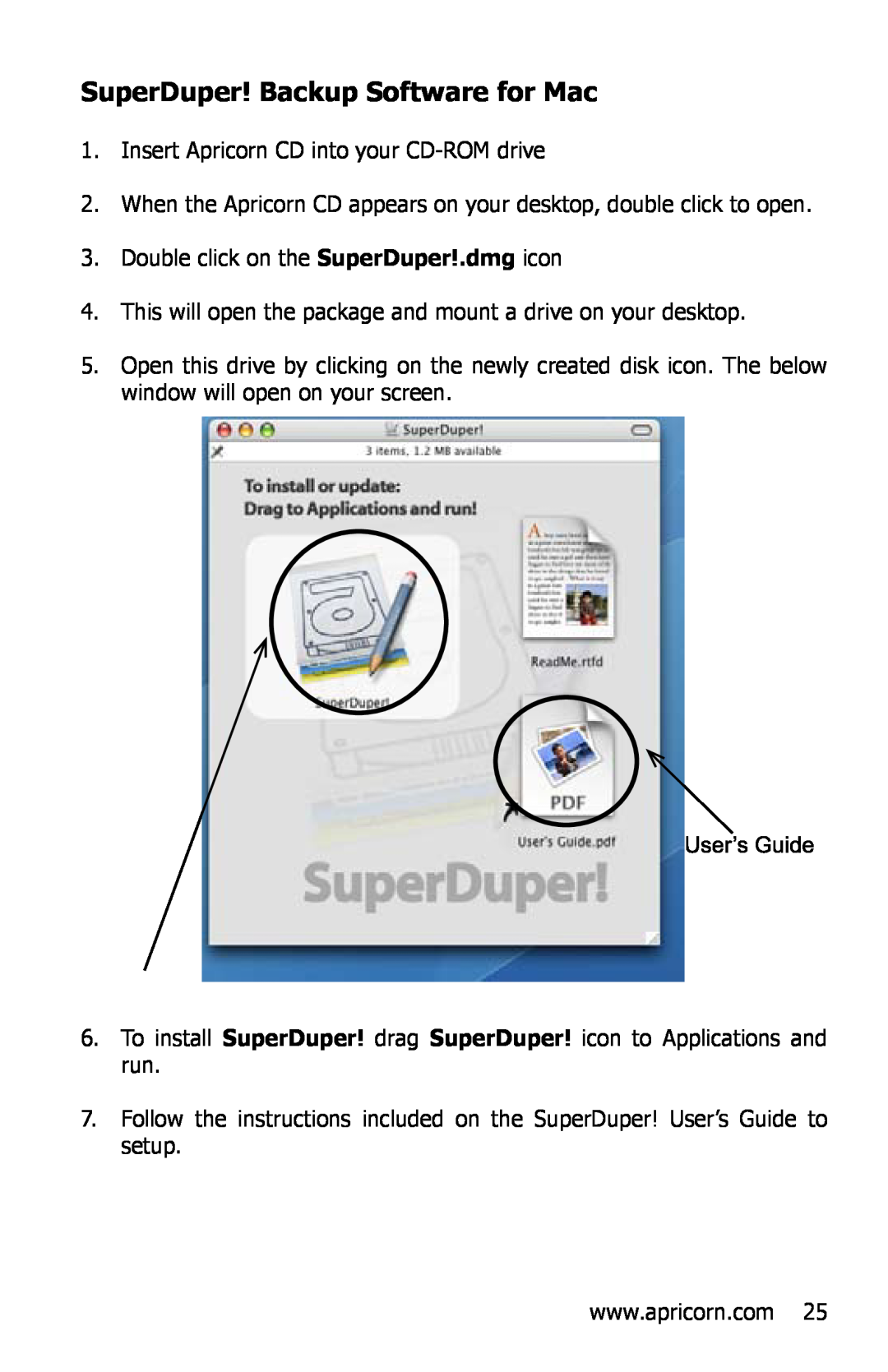 Apricorn EZ Bus DTS manual SuperDuper! Backup Software for Mac 