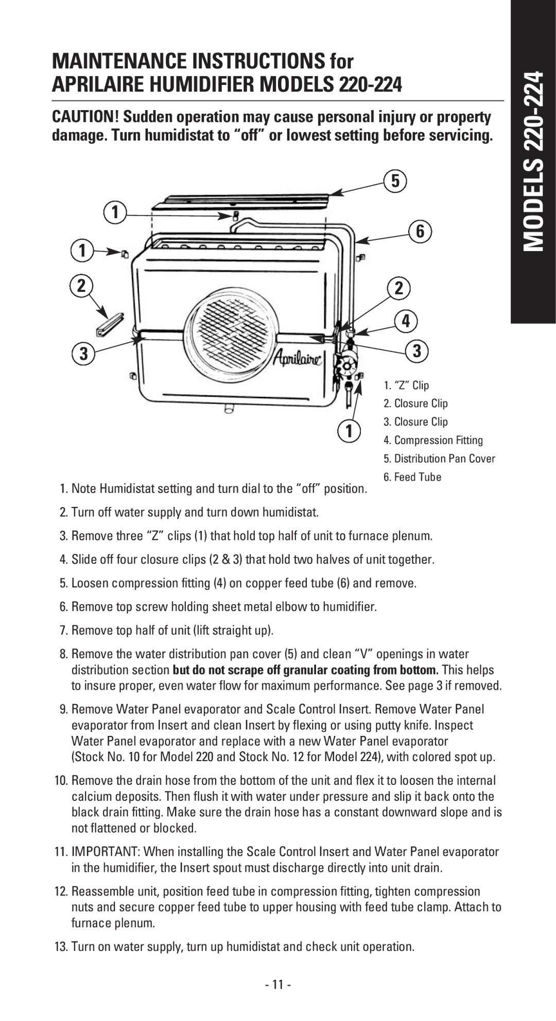 Aprilaire 110 owner manual Clip 