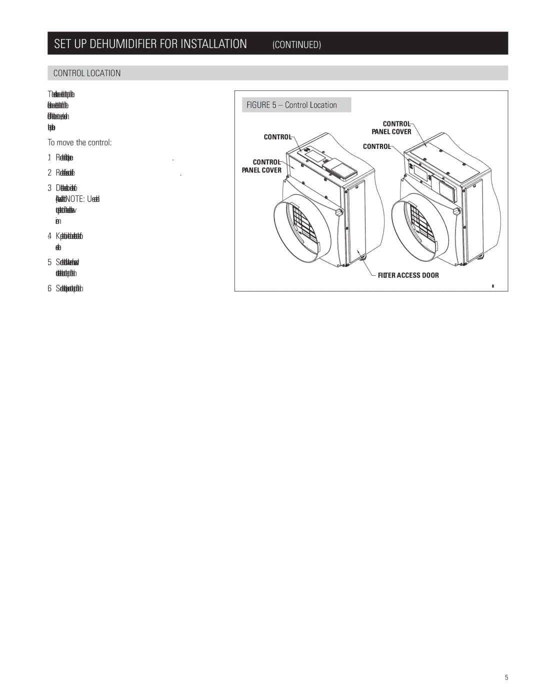 Aprilaire 1830, 1850w Control Location, To move the control, Detach the on-board control by removing the four 