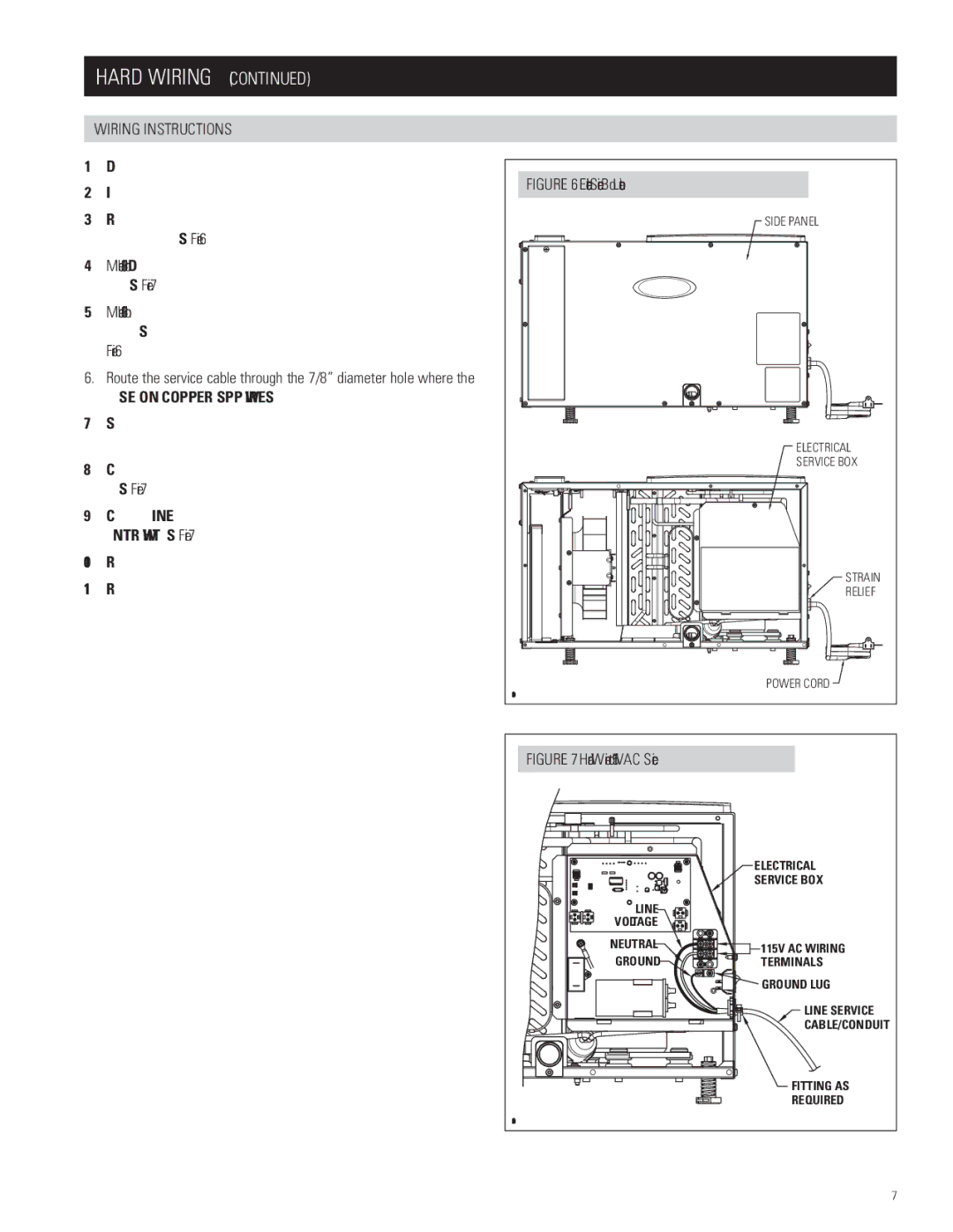 Aprilaire 1850w, 1830 Hard Wiring, Wiring Instructions, Reattach the electrical service panel and side panel 