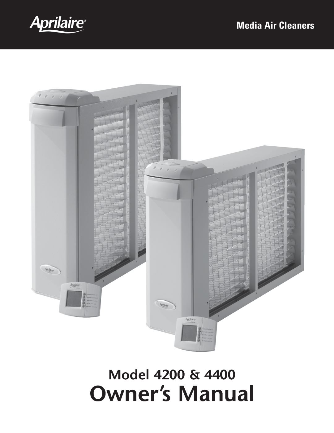 Aprilaire 4200, 4400 owner manual Model, Media Air Cleaners 
