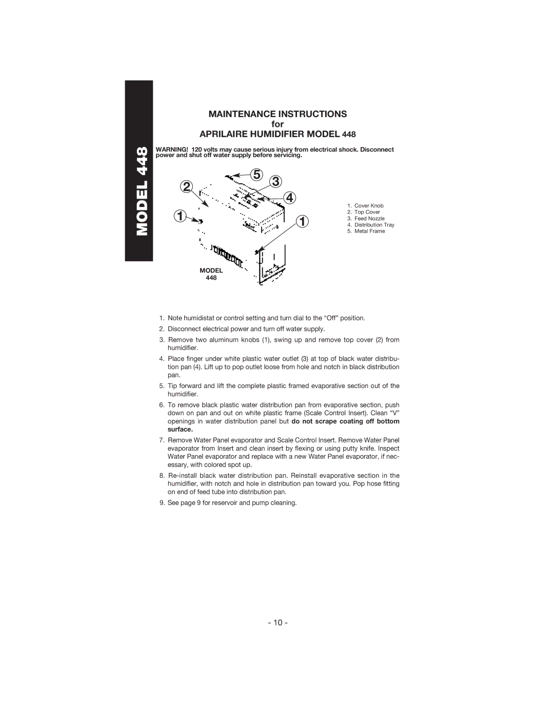 Aprilaire 448 owner manual Model, For 