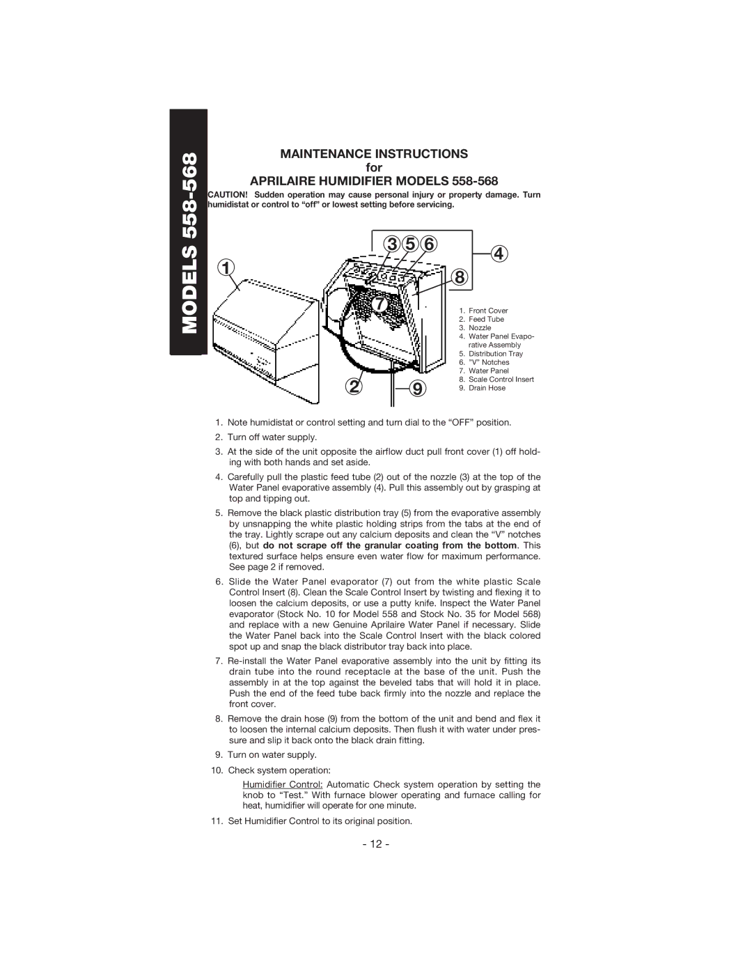 Aprilaire 448 owner manual Models 