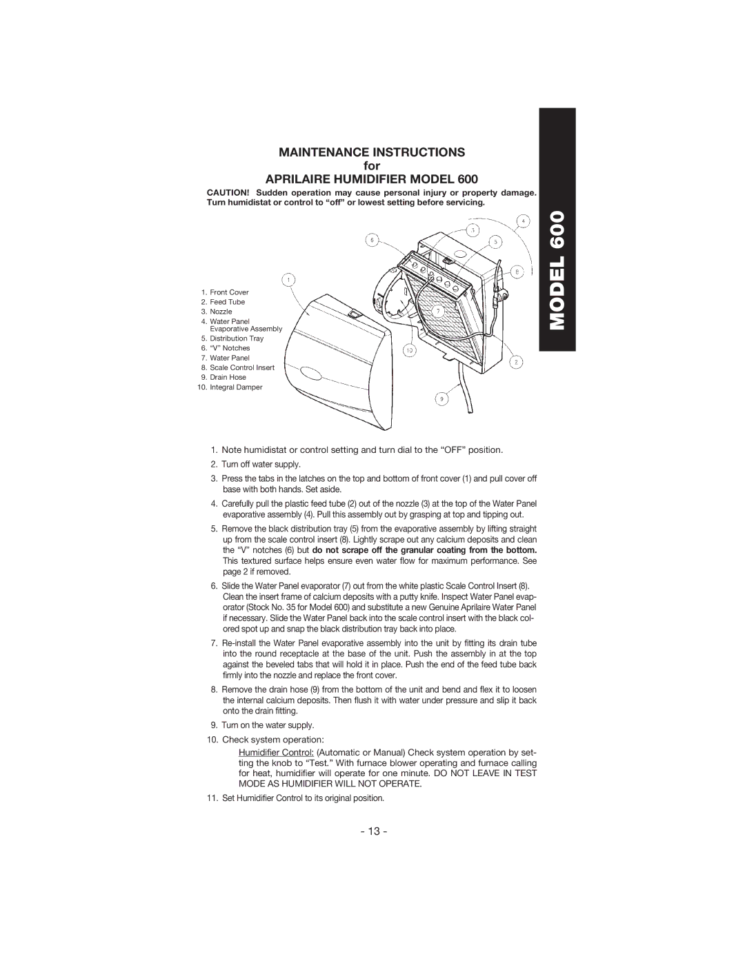 Aprilaire 448 owner manual Model 