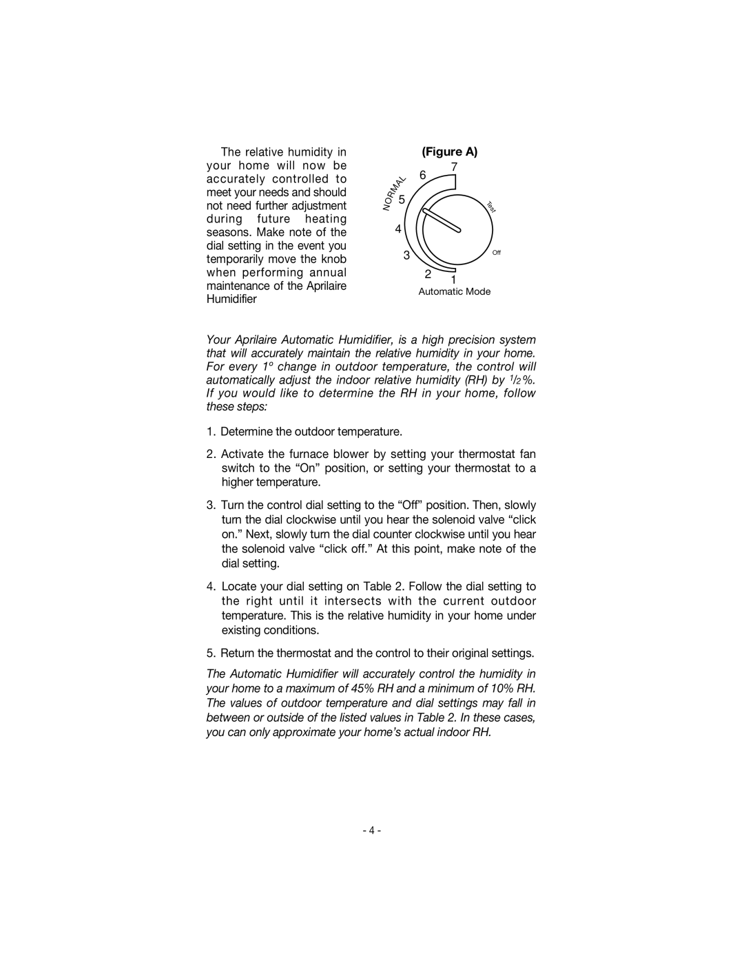 Aprilaire 448 owner manual Figure a 