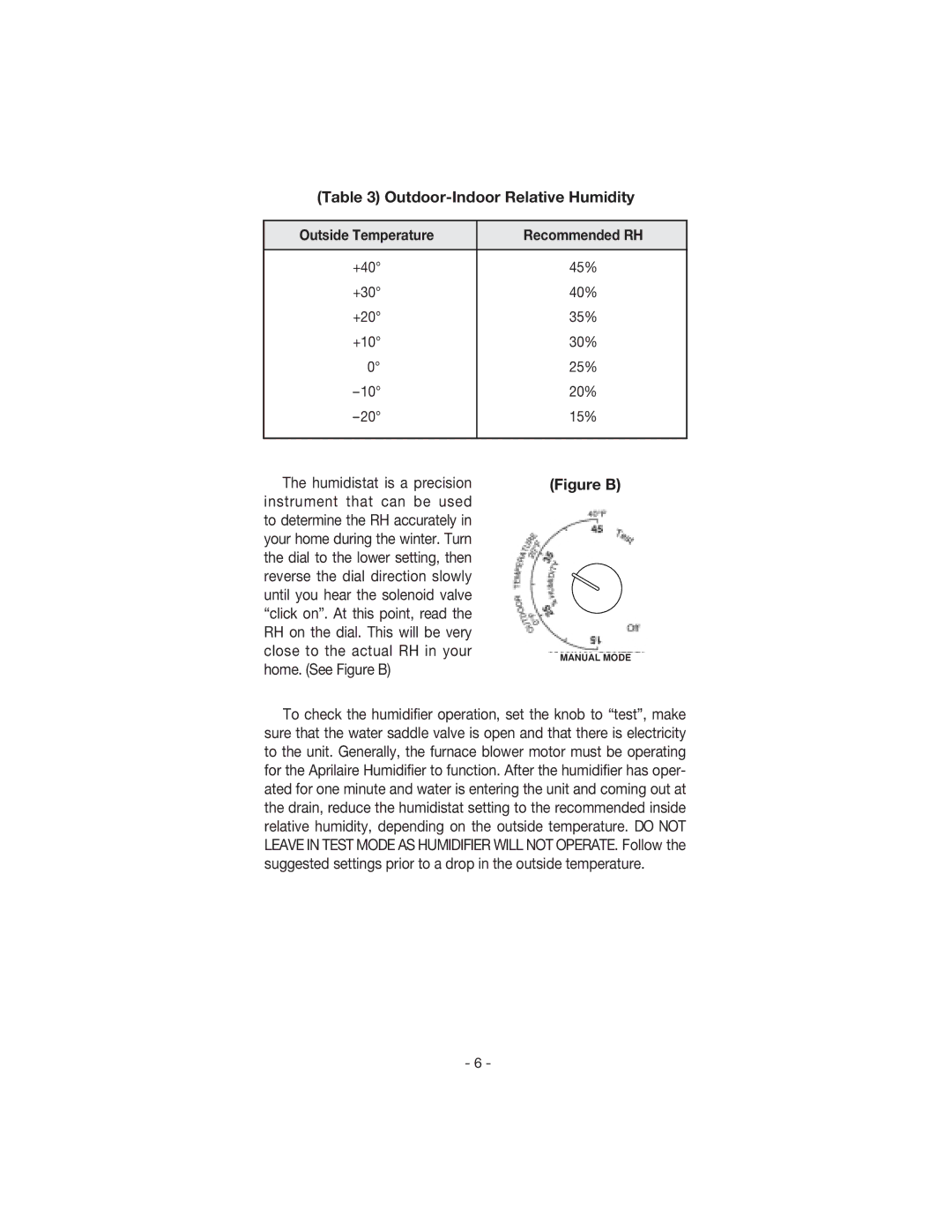 Aprilaire 448 owner manual Figure B 