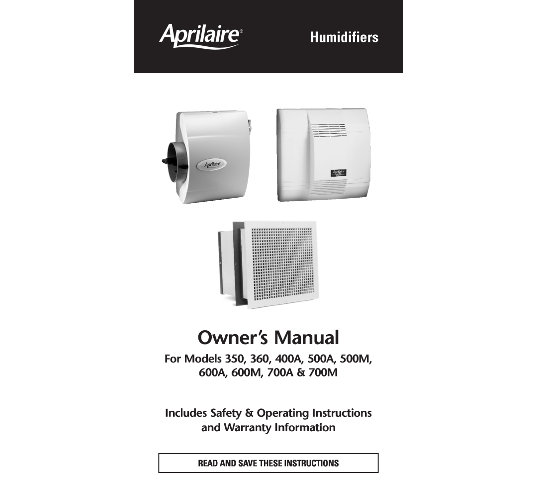 Aprilaire specifications Recommended Wiring Diagrams, Installation Options, MODEL 700 SERIES HUMIDIFIER, Specifications 