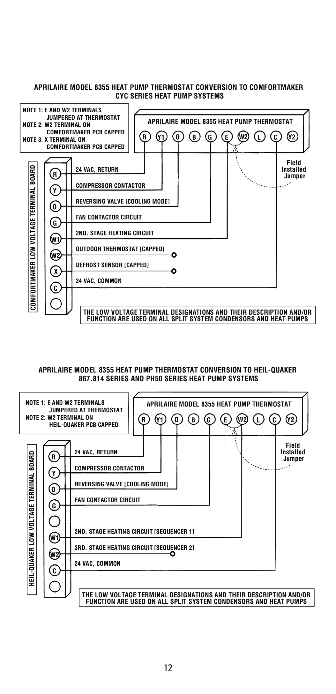 Aprilaire 8355 user manual CYC Series Heat Pump Systems 