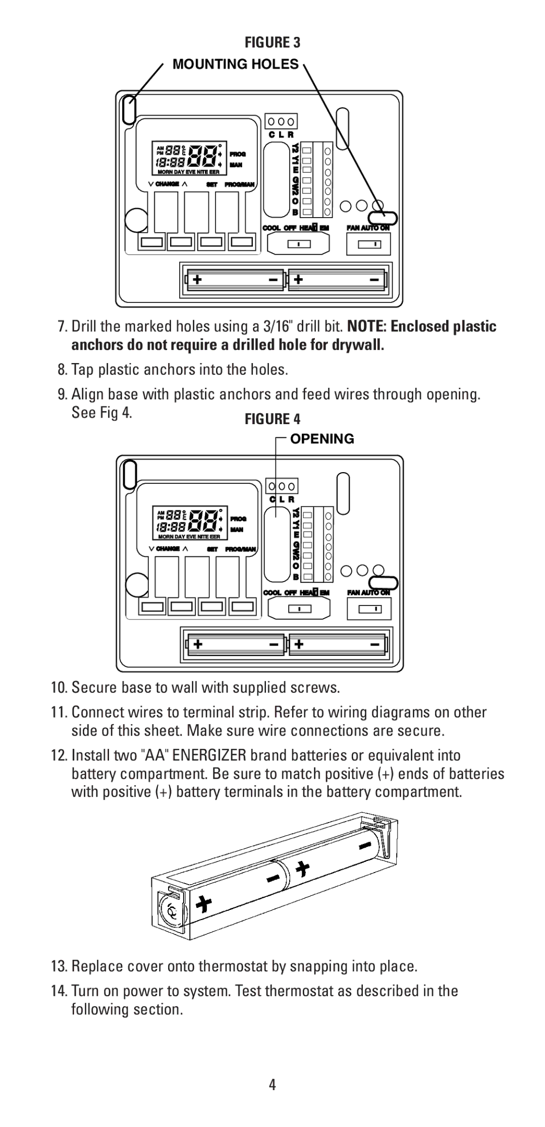 Aprilaire 8355 user manual Secure base to wall with supplied screws 