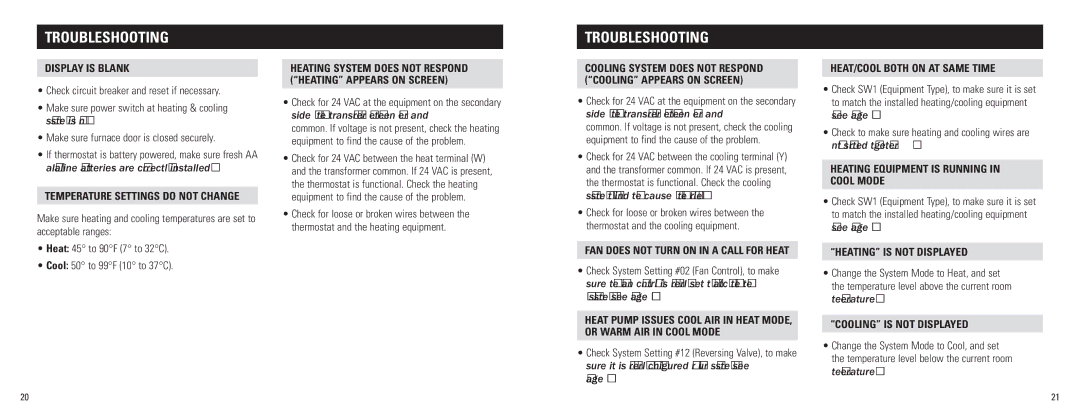 Aprilaire 8476 installation instructions Troubleshooting 