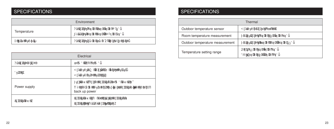 Aprilaire 8476 installation instructions Specifications, Environment, Electrical, Thermal 