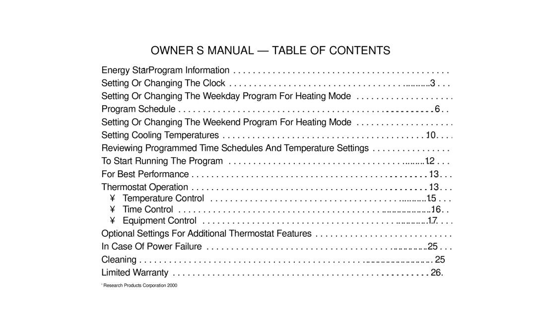 Aprilaire 8552 owner manual Case Of Power Failure, Limited Warranty 