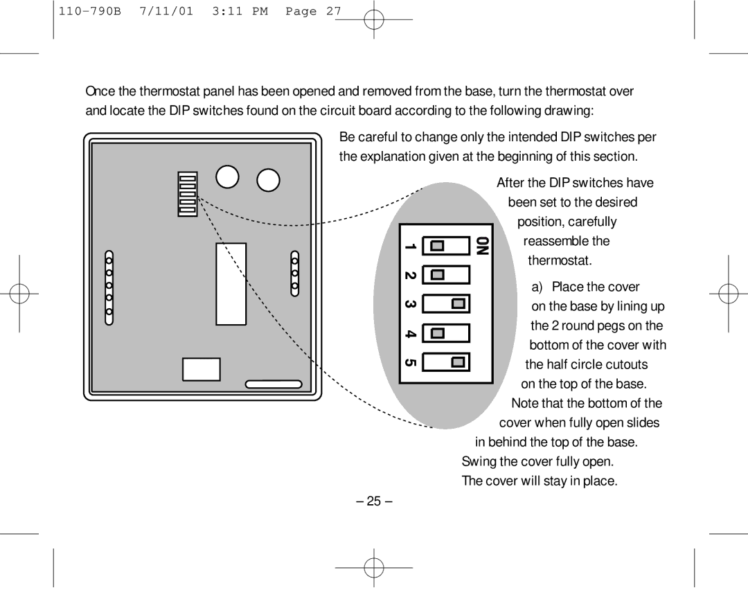 Aprilaire 8553 owner manual Place the cover On the base by lining up 