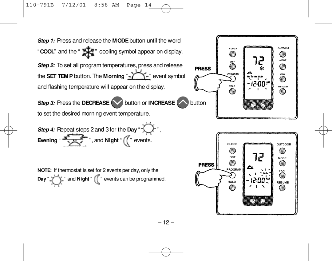 Aprilaire 8556 owner manual Press and release the Mode button until the word 