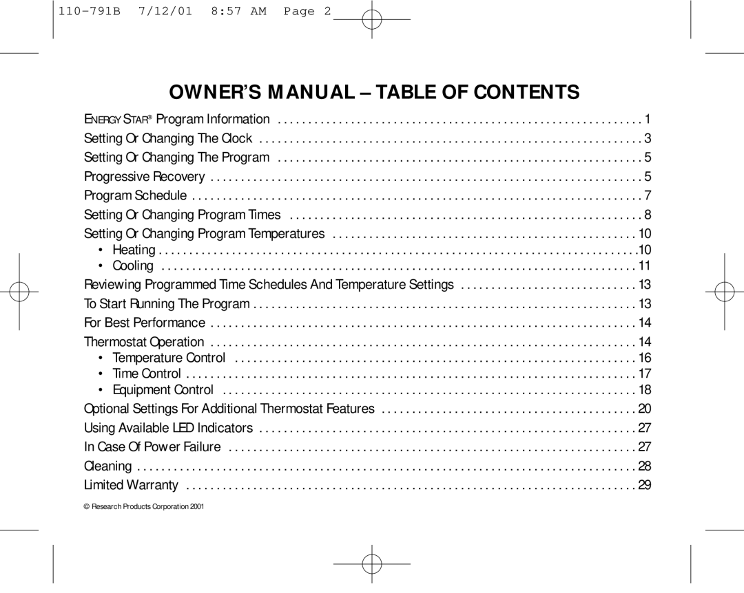 Aprilaire 8556 owner manual Cooling, Temperature Control, Equipment Control 