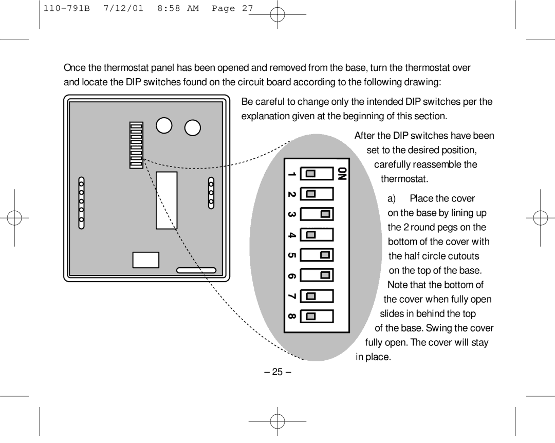 Aprilaire 8556 owner manual Thermostat, Place 