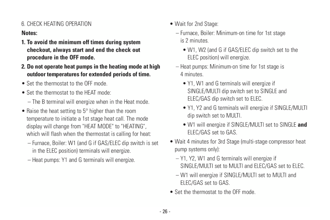 Aprilaire 8570 installation instructions Check Heating Operation 