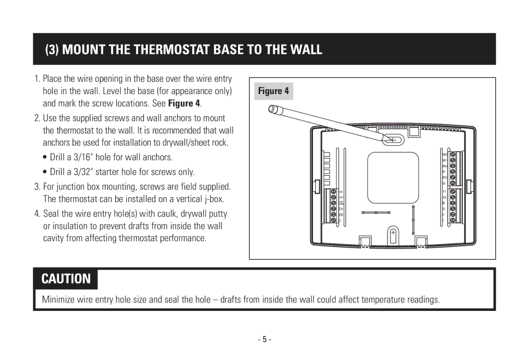 Aprilaire 8570 installation instructions Mount the Thermostat Base to the Wall 