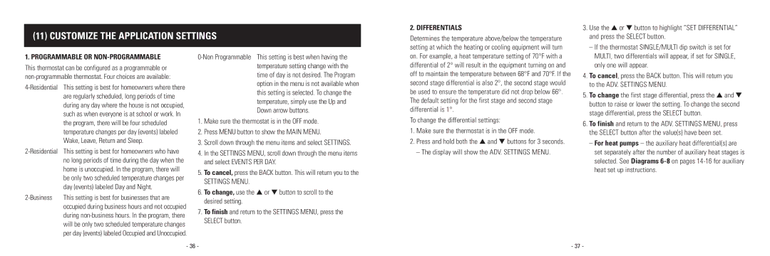 Aprilaire 8570 installation instructions Customize the Application Settings 