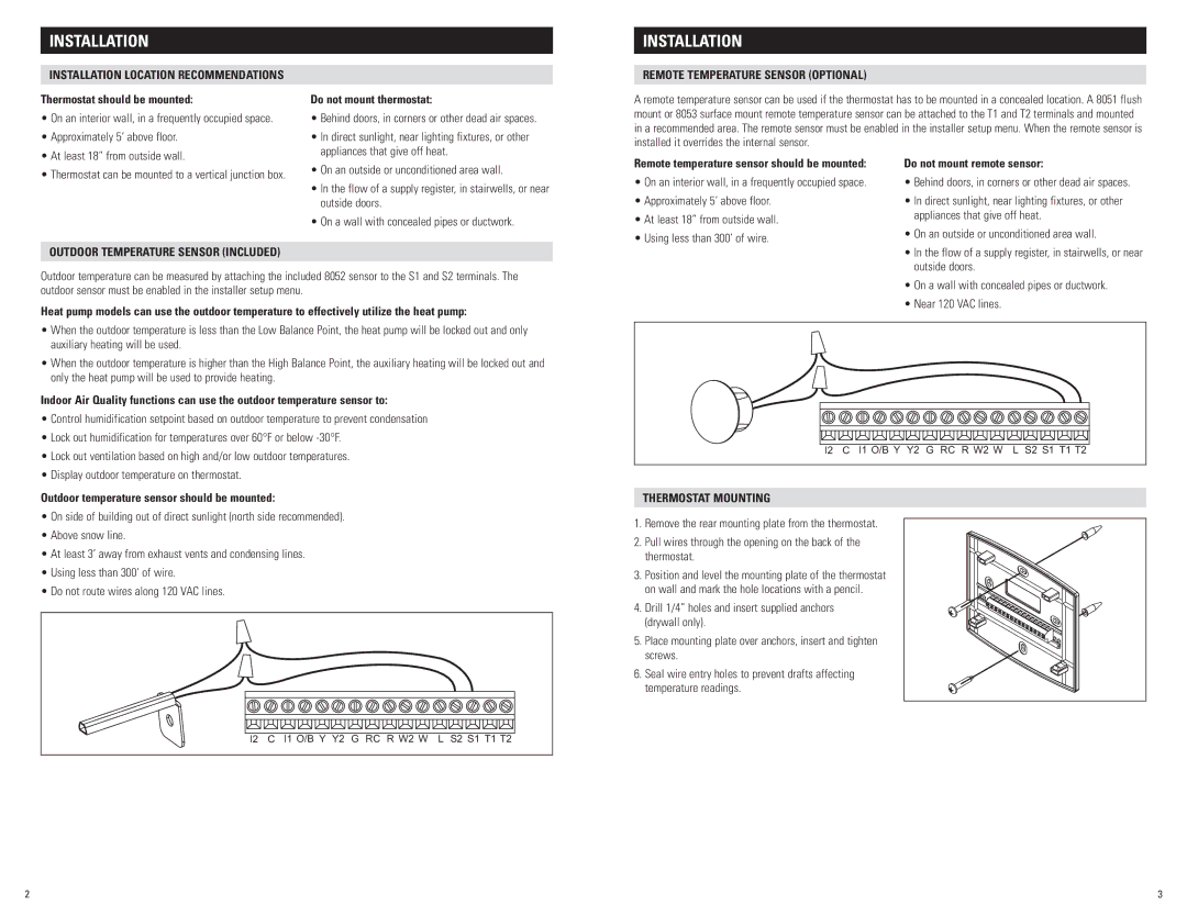 Aprilaire 8620 installation instructions Installation 