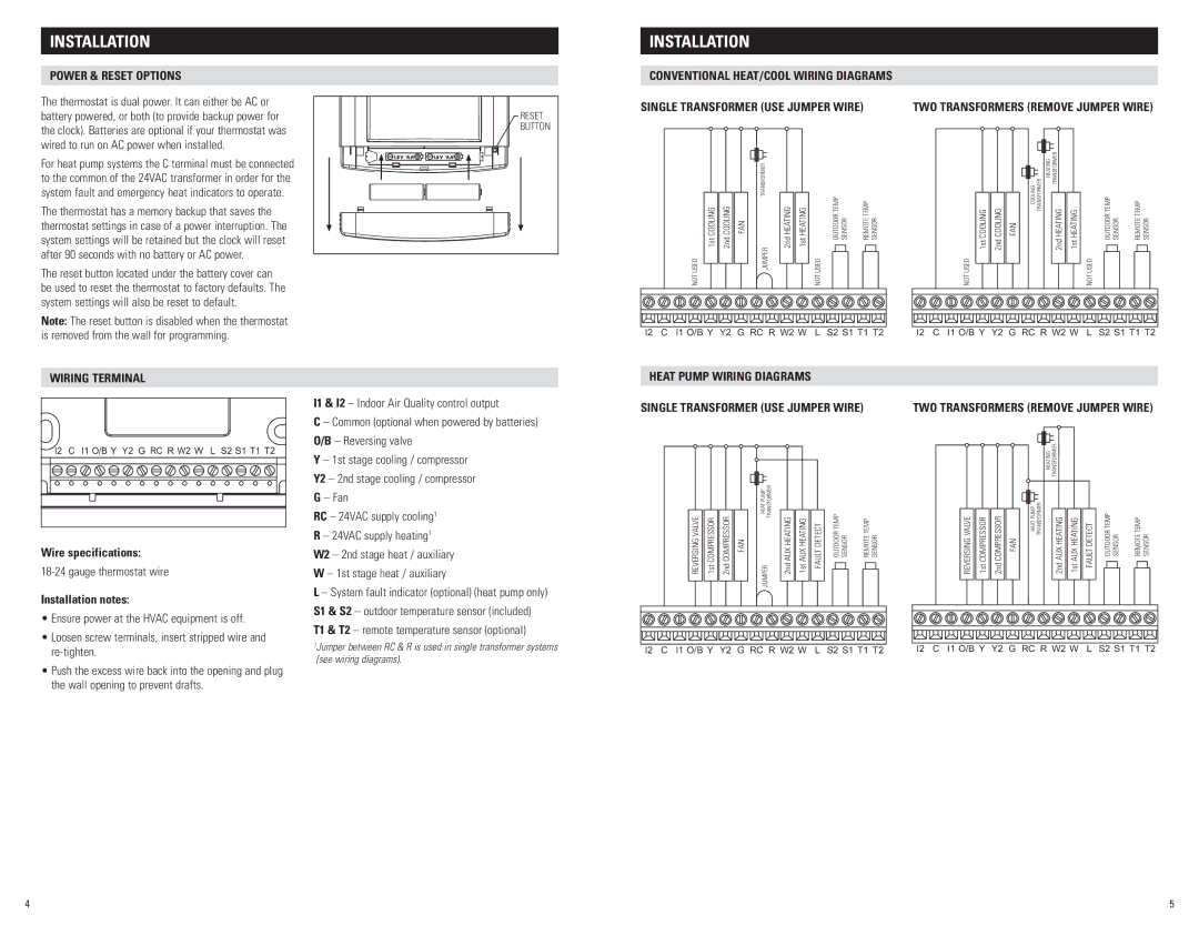 Aprilaire 8620 installation instructions Conventional HEAT/COOL Wiring Diagrams, Heat Pump Wiring Diagrams 