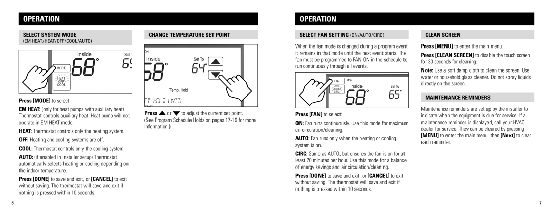 Aprilaire 8800 owner manual Maintenance Reminders 