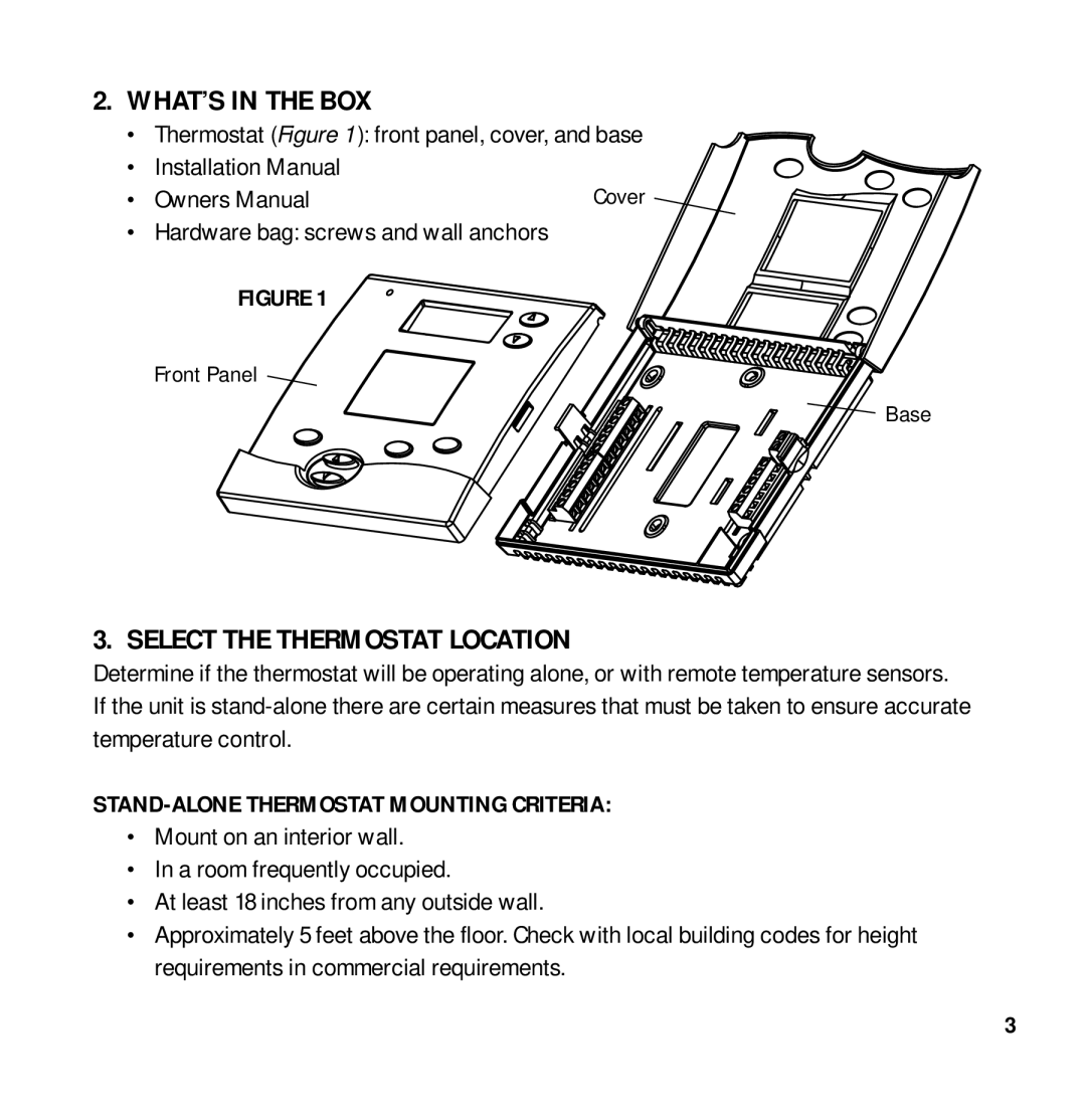 Aprilaire 8870 WHAT’S in the BOX, Select the Thermostat Location, STAND-ALONE Thermostat Mounting Criteria 