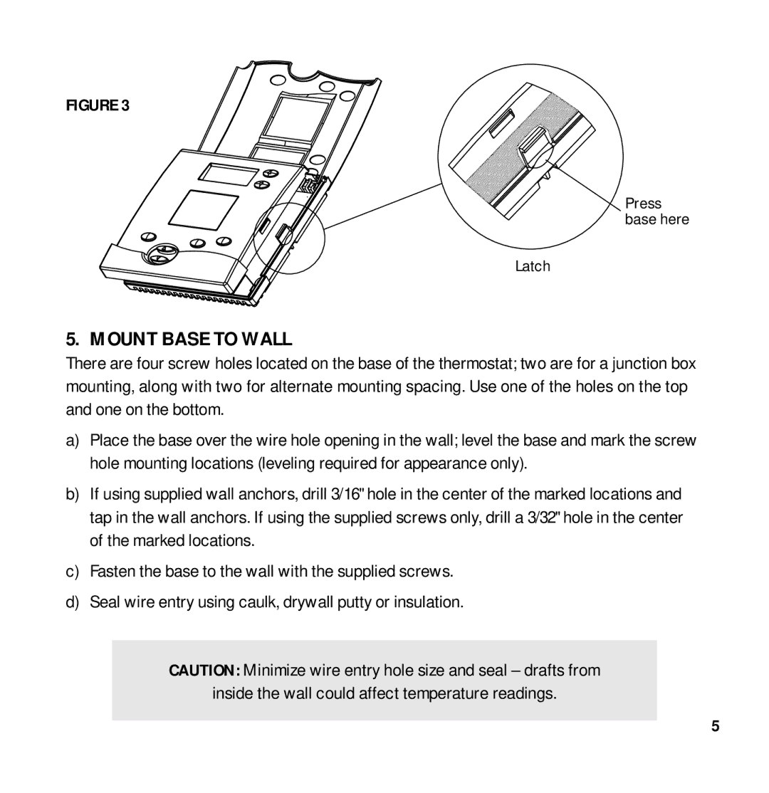 Aprilaire 8870 installation instructions Mount Base to Wall 