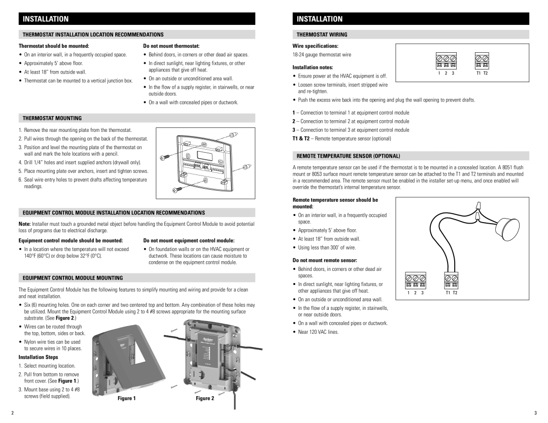 Aprilaire 8910 installation instructions Installation 