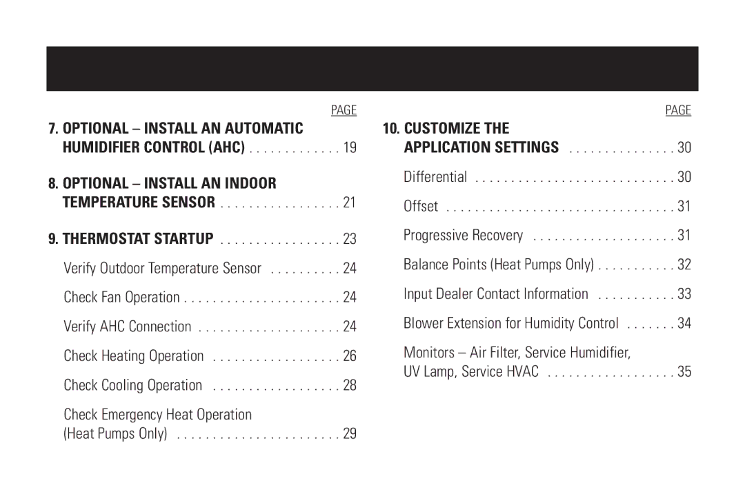 Aprilaire Model 8570 installation instructions Thermostat Startup, Heat Pumps Only 