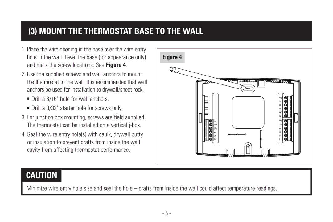 Aprilaire Model 8570 installation instructions Mount the Thermostat Base to the Wall 