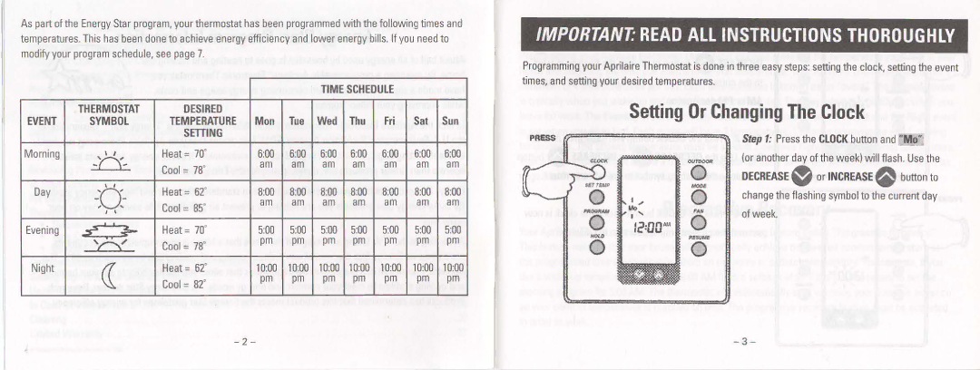 Aprilaire Thermostat, 8555, 396 manual 