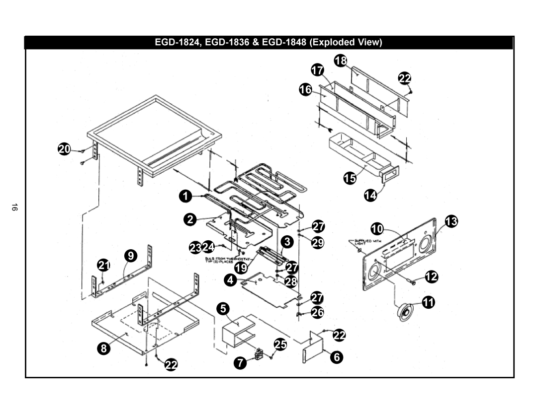 APW Wyott 2436, 1848, 2472, 2448, 1836, EGD-1824 operating instructions 2324 2119 227 2812 