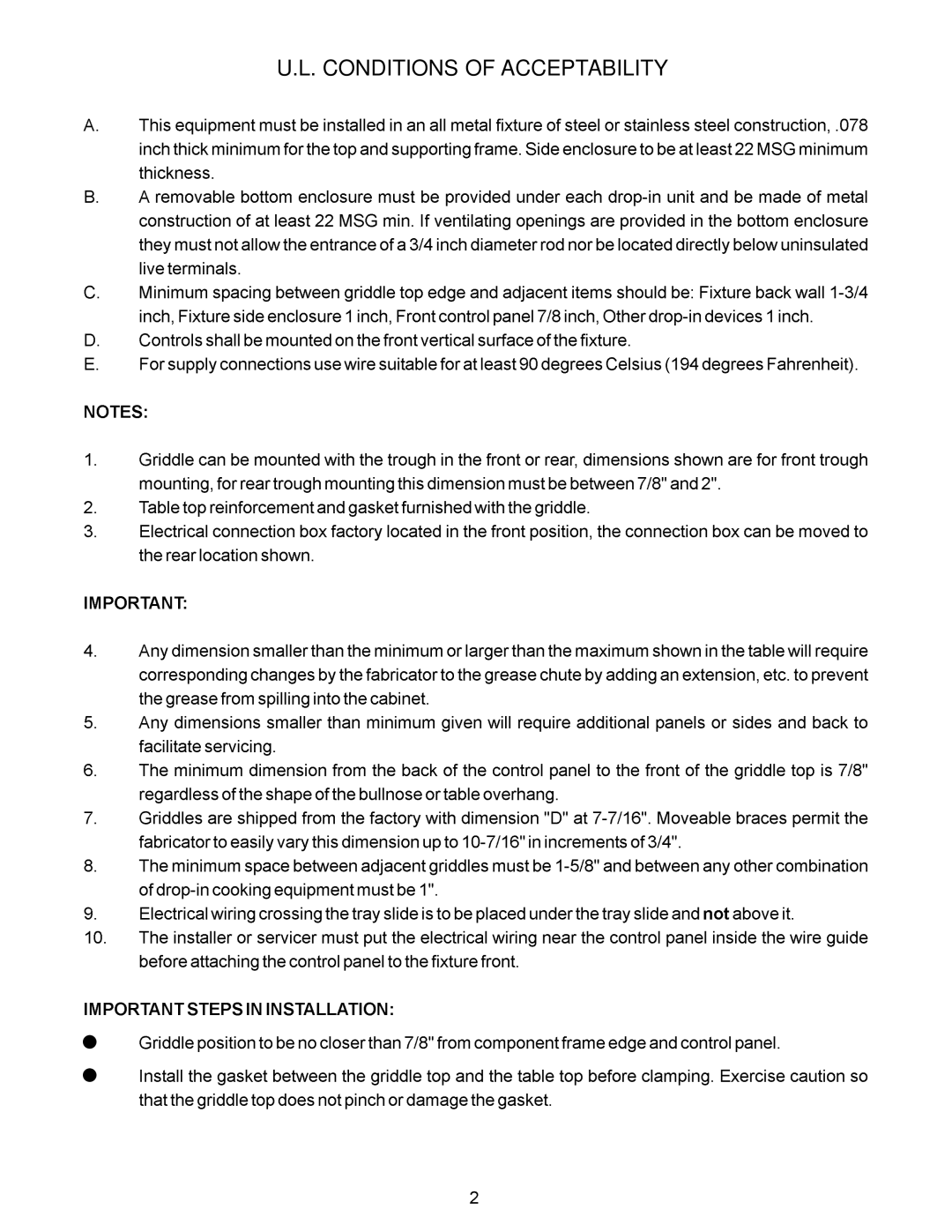 APW Wyott 2448, 1848, 2472, 1836, 2436, EGD-1824 operating instructions 