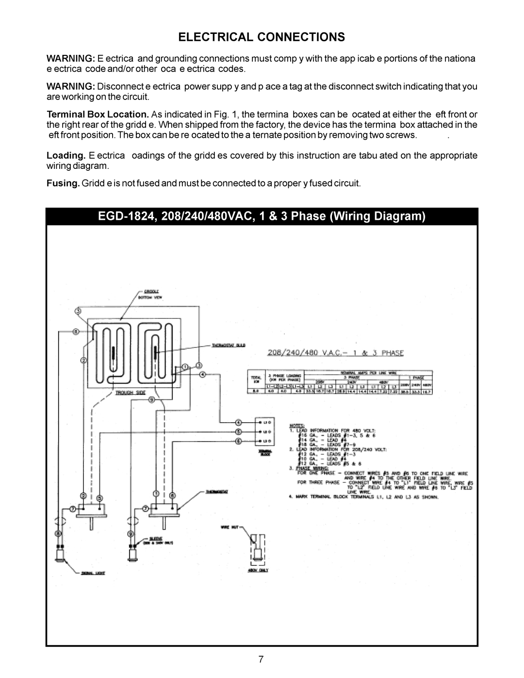 APW Wyott 2472, 1848, 2448, 1836, 2436, EGD-1824 operating instructions 