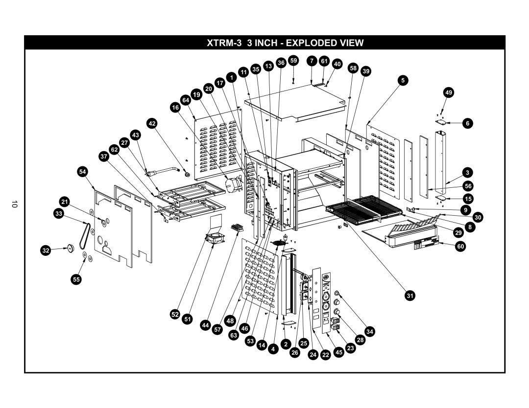 APW Wyott 93030077 manual XTRM-3 3 Inch Exploded View 