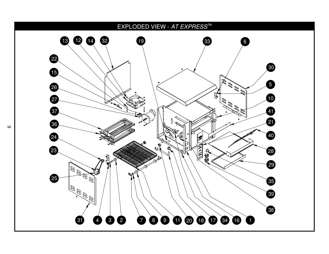 APW Wyott important safety instructions Exploded View AT Expresstm 