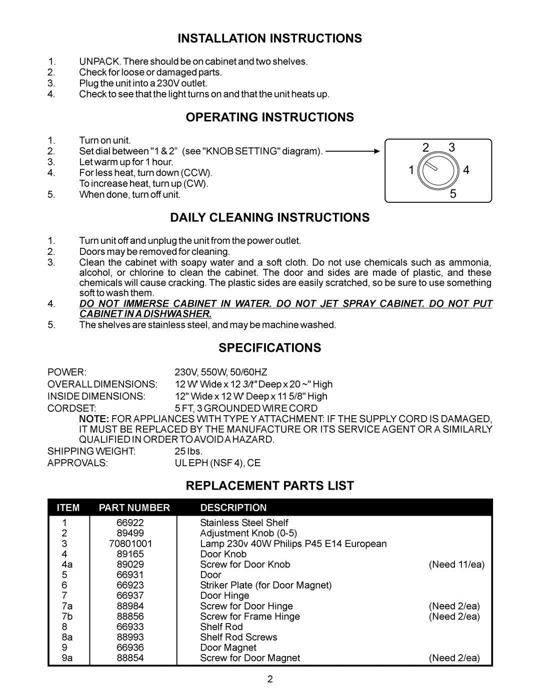 APW Wyott DWC13 manual FT,3 