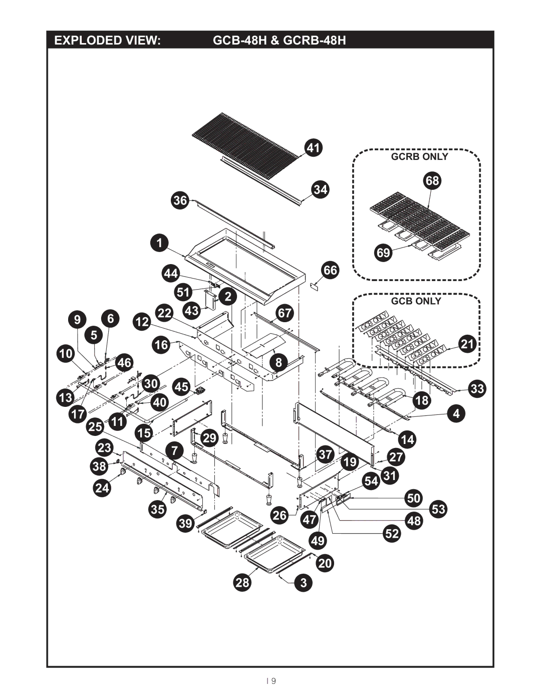 APW Wyott GCRB-36H, GCB-18H, GCB-36H, GCRB-24H, GCB-24H, GCRB-18H warranty GCB-48H & GCRB-48H 