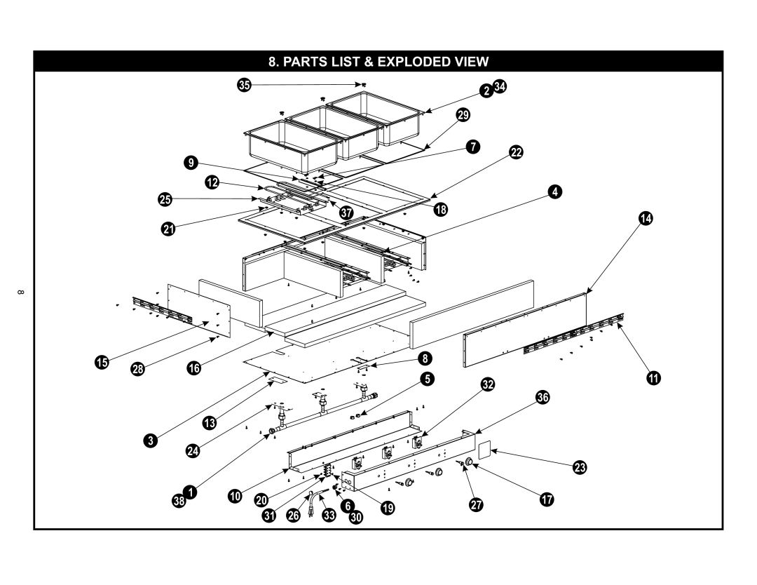 APW Wyott HFW-AT-2D 6D, HFW-AT-2 6 operating instructions Parts List & Exploded View 